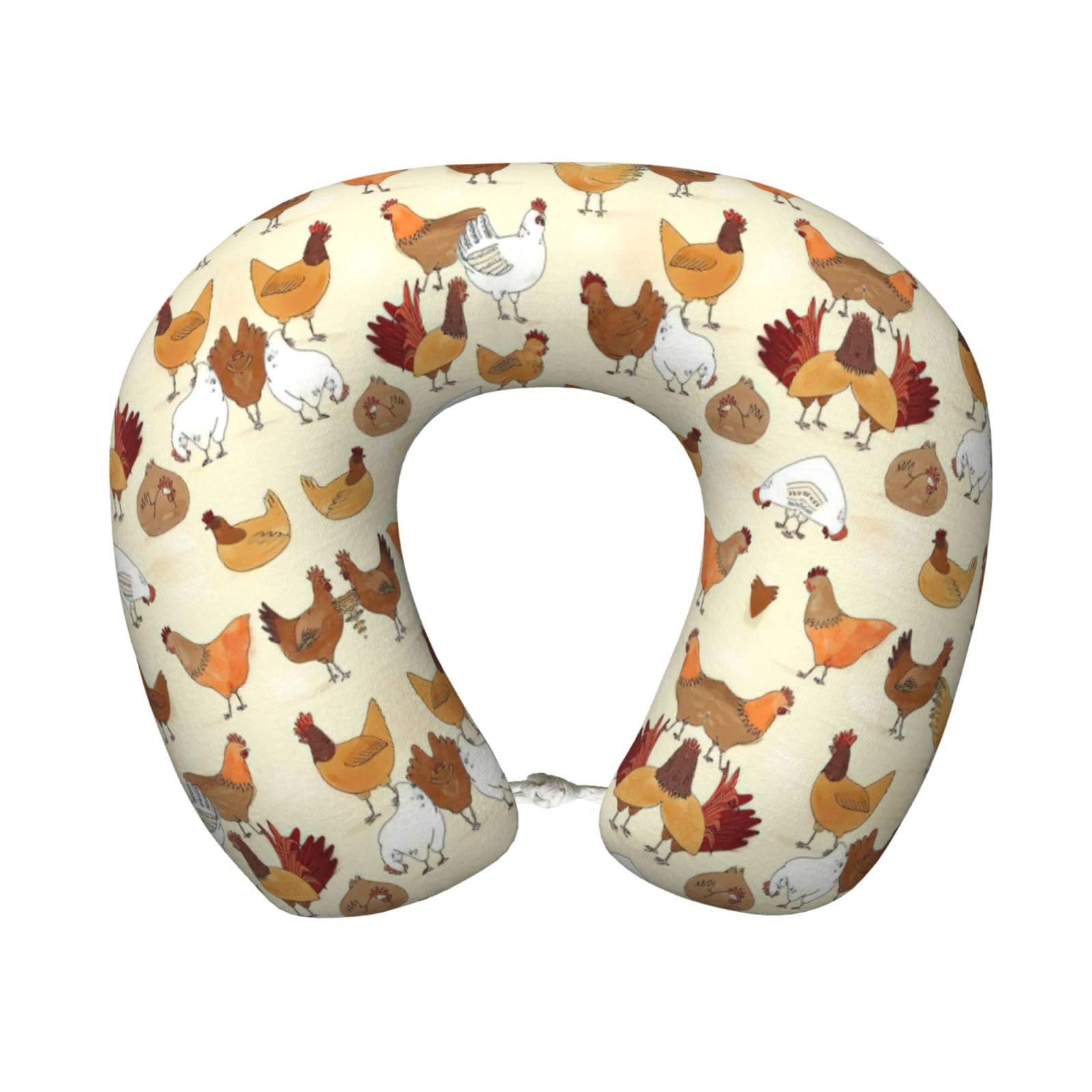 yagDAA A Brood Of Chickens Print U-Shape Travel Neck Pillows Memory Foam Neck Pillow For Airplane Car Office Sleeping Rest