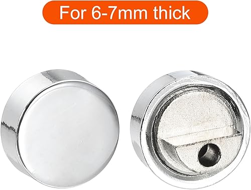 Miniatura 4 de HARFINGTON Clips de espejo, 6 clips de vidrio flotantes para espejo de 0.236 a 0.317 pulgadas de grosor, clips de espejo de baño para espejo sin