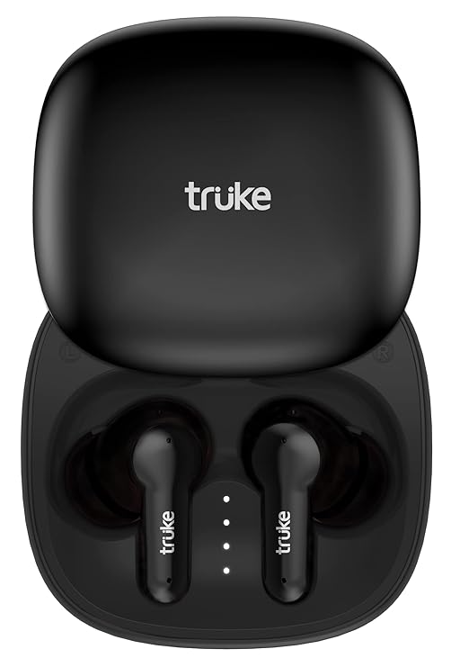truke Buds S2 Lite True Wireless in Ear Earbuds with MEMS Quad-Mic ENC, 48H Playtime, 10mm Real Titanium Speaker, Gaming Mode, Type-C Fast Charge, AAC Codec, BT 5.1, IPX4 (Matt Black) at Rs. 899
