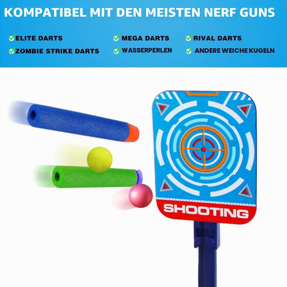 Digitale Zielscheibe für Nerf, Ziele Elektrisch Kinderspiele ab 3 4 5 6 7 8 9 10 Jahr Kinder Junge Auto Reset Target mit 20 Darts Indoor Schieß Spiele Geburtstag Weihnachten Geschenk