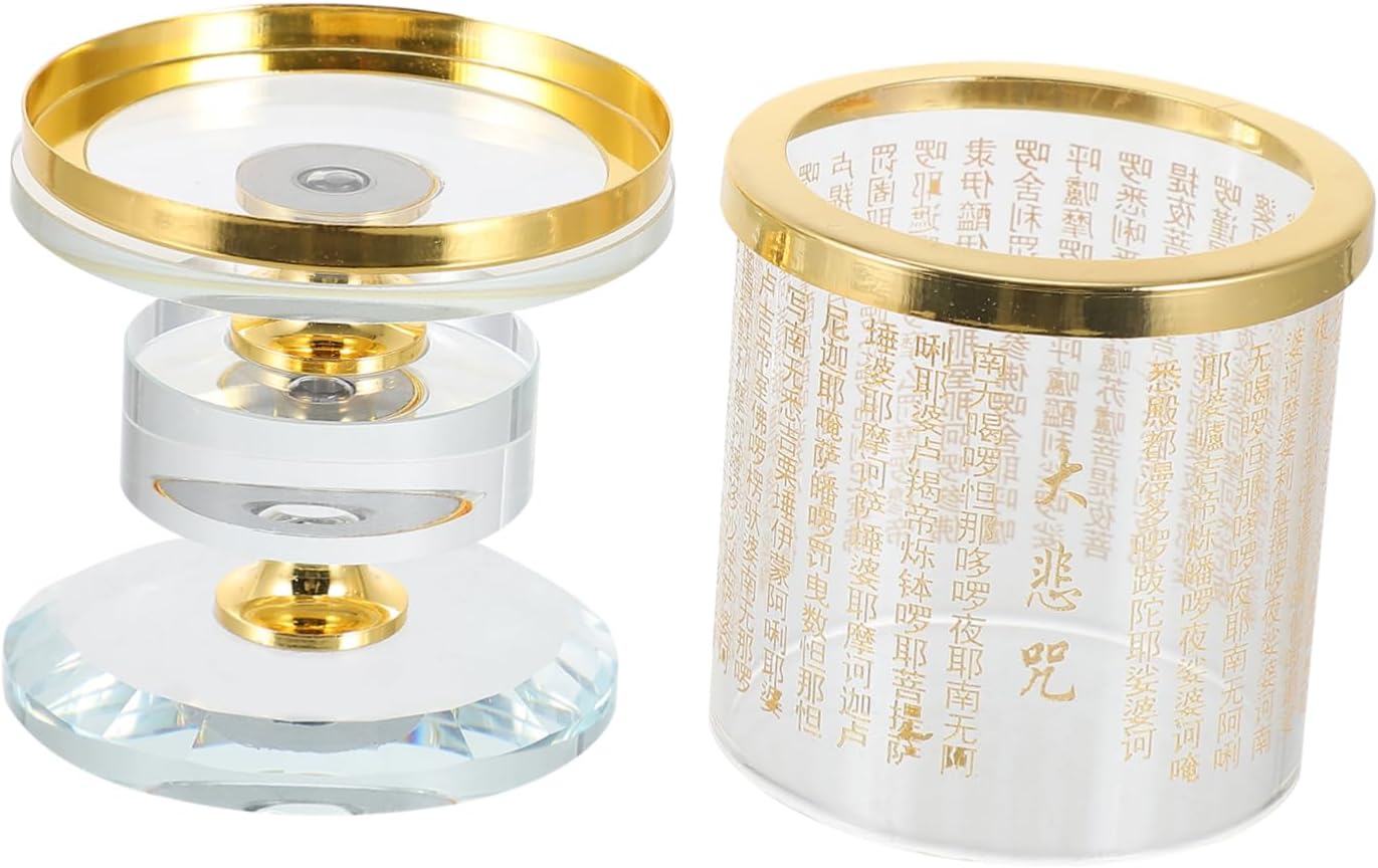 FUNOMOCYA Butter Lamp Decoration Buddha Praying Candle Holder Table