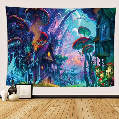 ANDISON Psychedelic Mushroom Tapestry Wall Hanging Tapestry Trippy Colorful Surreal Abstract Art Tapestry