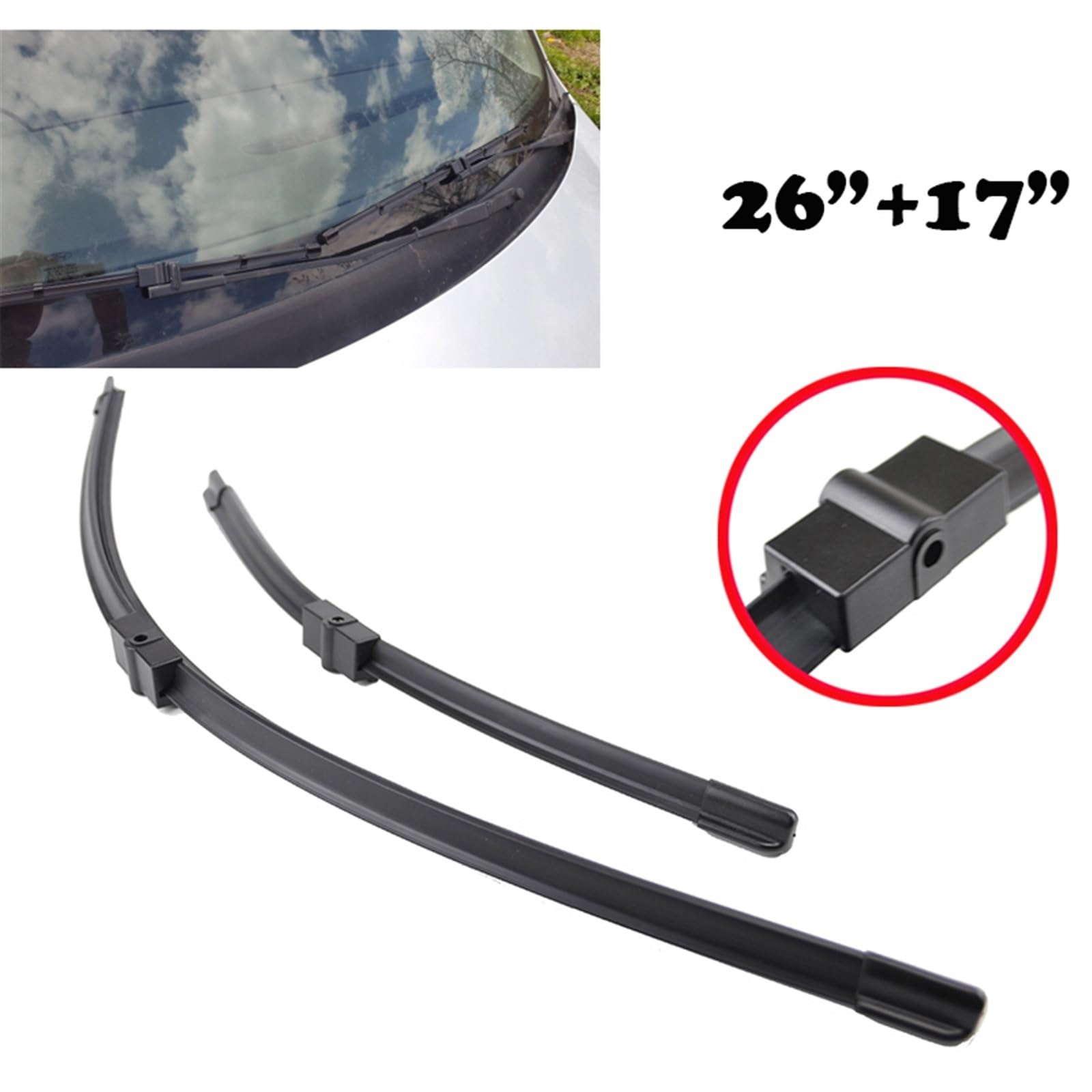Auto Tergicristallo 16 "26" 17 "Lama Tergicristallo Parabrezza per Peugeot 207 Hatchback 2006 2007 2008 2009 2010 2011 2012 Tergicristallo Anteriore Posteriore