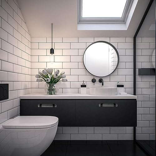 Miniatura 5 de Mengico Morden - Tiradores de gabinete de acrílico negro mate de 4 pulgadas, manijas de gabinete Morden para cajones, accesorios de gabinete