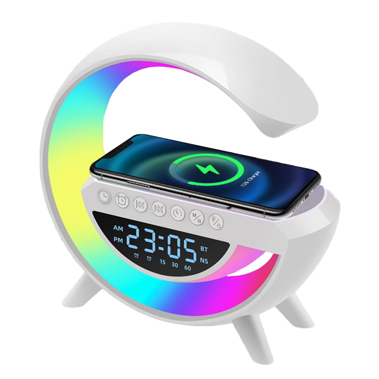 radiosveglia con altoparlante bluetooth + caricatore a induzione - tes235 - livoo radiosveglia con altoparlante bluetooth + caricatore a induzione - tes235 - livoo
