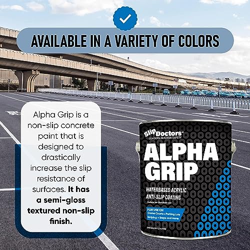 Alpha Grip Non-Slip Paint for Concrete & Asphalt – Non-Skid Coating Ideal for Striping Parking Lots, Playgrounds & Pavements (Black, 1 Gallon) - Thumbnail 3