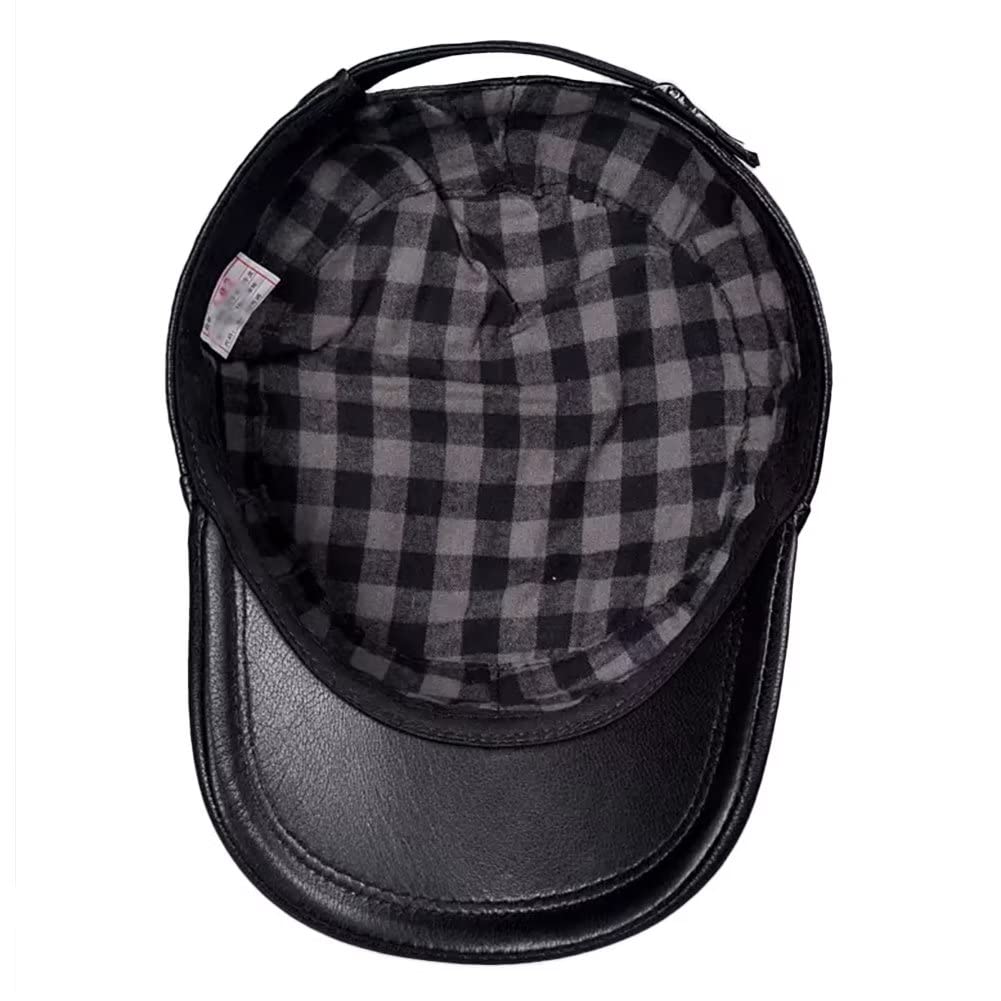 DongBao Uomo Cappello Militare Classico Visiera Cappello in Pelle da Baseball Stile Vintage,Regolabile