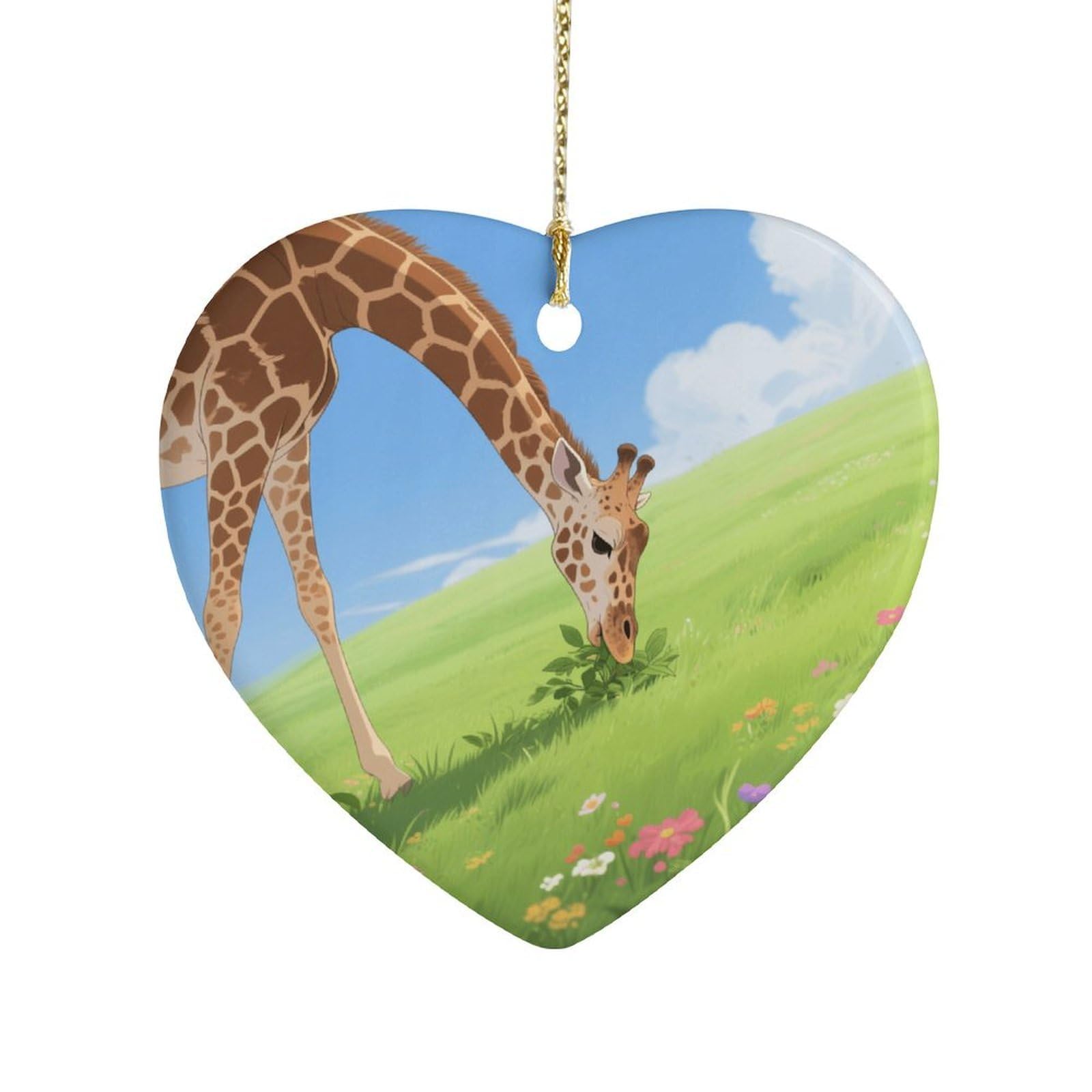 Fekiloot Style Giraffe Ceramic Ornament Home Decor Keepsake