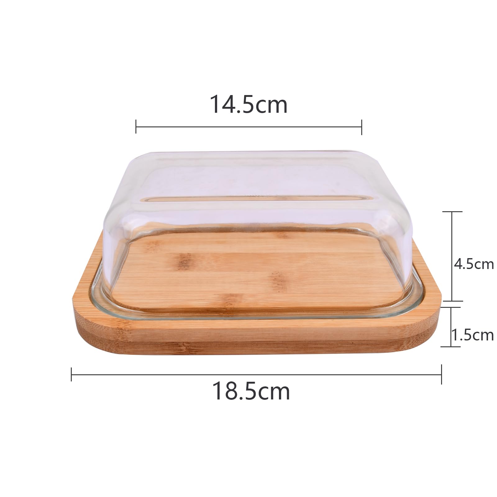 Portaburro In Vetro Con Coperchio Ermetico - Senza BPA, Legno FSC, Per 250g Di Burro - Foto 10