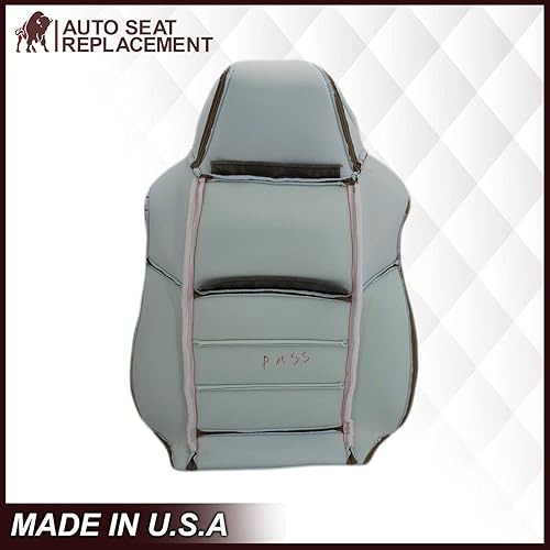 Miniatura 8 de 2002 2003 Ford F250 F350 Lariat Crew Cab Funda de asiento de cuero genuino de repuesto, con insertos perforados (parte inferior del conductor, Flint