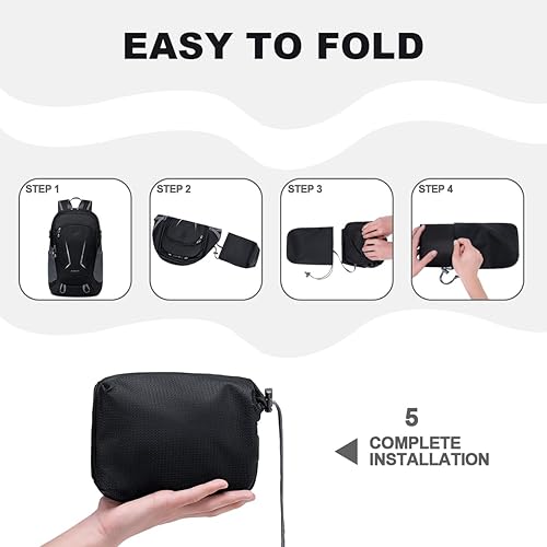 Miniatura 5 de Mochila plegable ligera para viajes, mochila de senderismo de 45 L, mochila para hombres y mujeres, mochila plegable impermeable grande