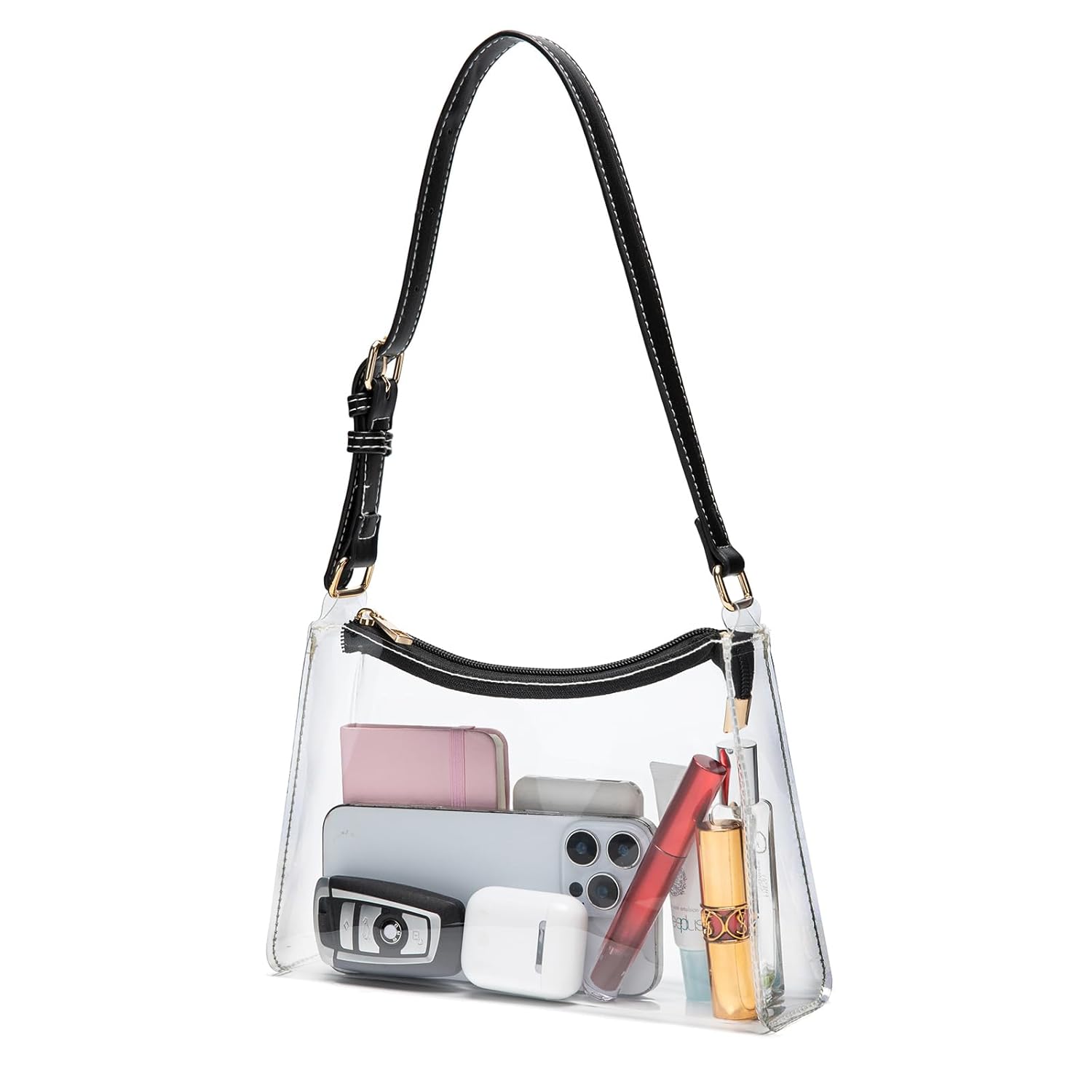 Clear Bag for Stadium Events - Adjustable Strap Clear Shoulder Bag for Concerts Sports Game Day Approved