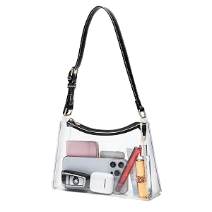 Clear Bag for Stadium Events - Adjustable Strap Clear Shoulder Bag for Concerts Sports Game Day Approved