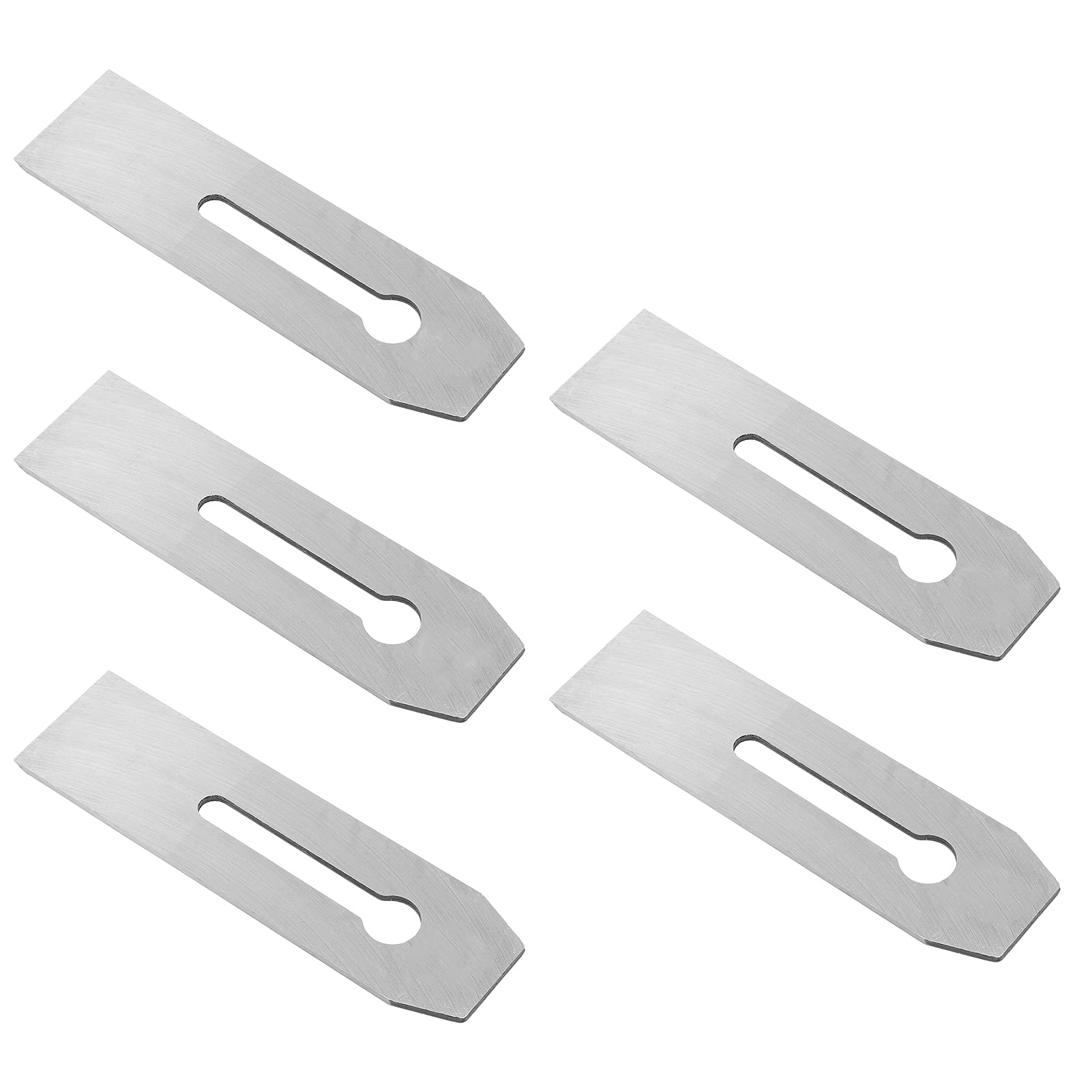 SIXRUN Lama per Pialla Lama da Taglio in Acciaio Ad Alto Tenore di Carbonio 51 Mm 5 Pezzi Trattata Termicamente Resistente all'usura Facile da Usare per Pialle per la Lavorazione del Legno Falegnami