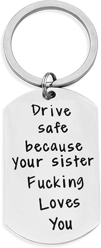 Miniatura 6 de Llavero con texto en inglés Drive Safe I Need You Here With Me, regalos para novio con texto en inglés "I Love You", regalo de cumpleaños para marido