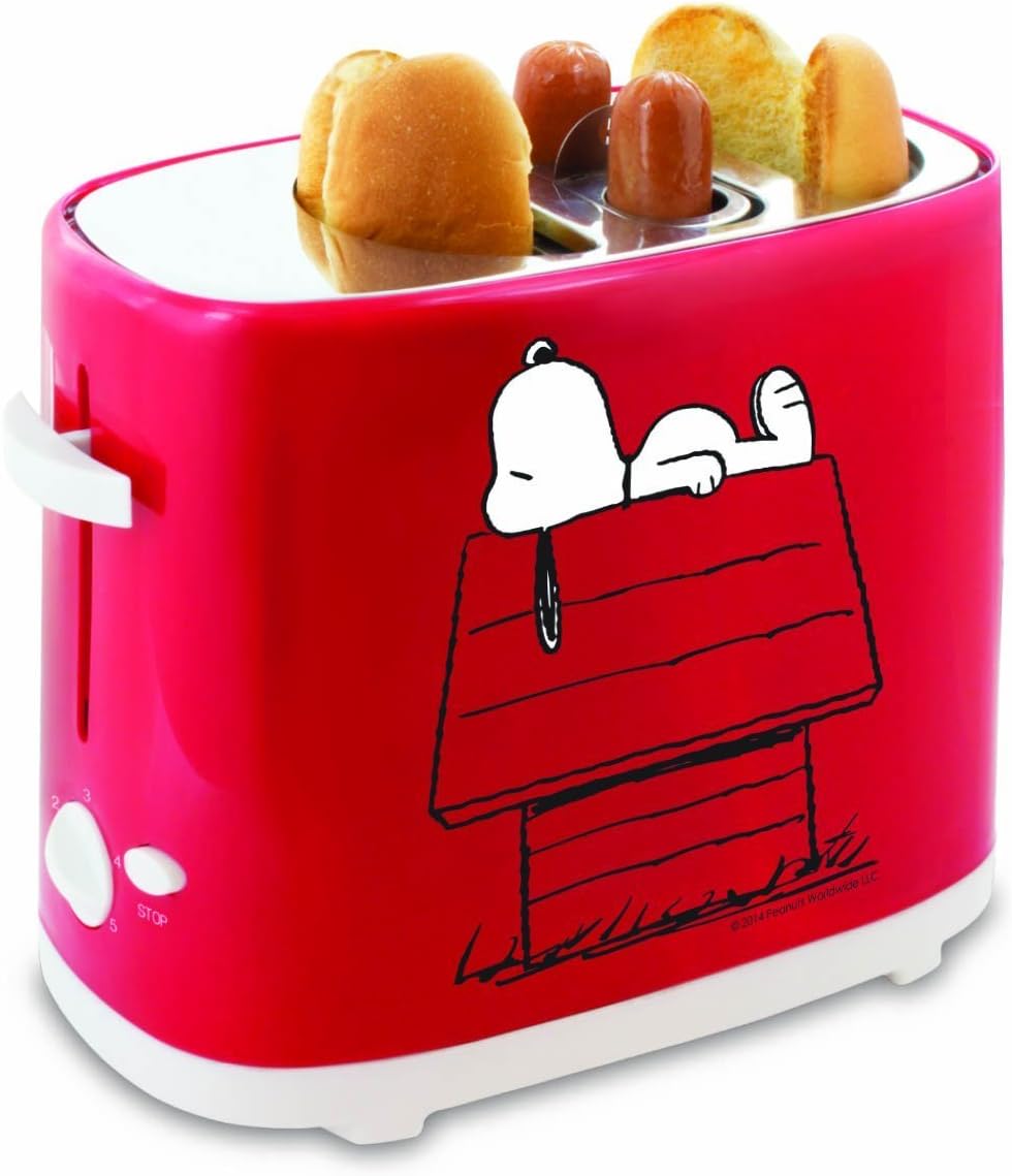 Smart Planet HDT‐1S Peanuts Snoopy Hot Dog Toaster, Red