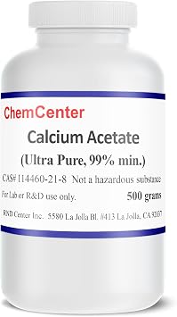 Calcium Acetate High Purity Powder 500 Grams 1.1 lb.