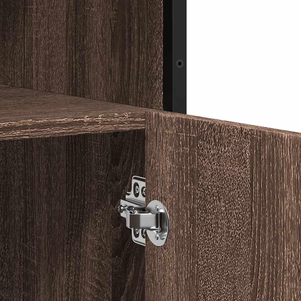 Credenza Moderna Rovere Marrone in Truciolato 100x35x76 cm