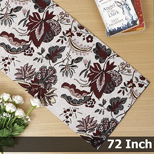 Image of HOKIPO Cotton Jacqaurd Table Runner 12x72 Inches (IN-532-D4)