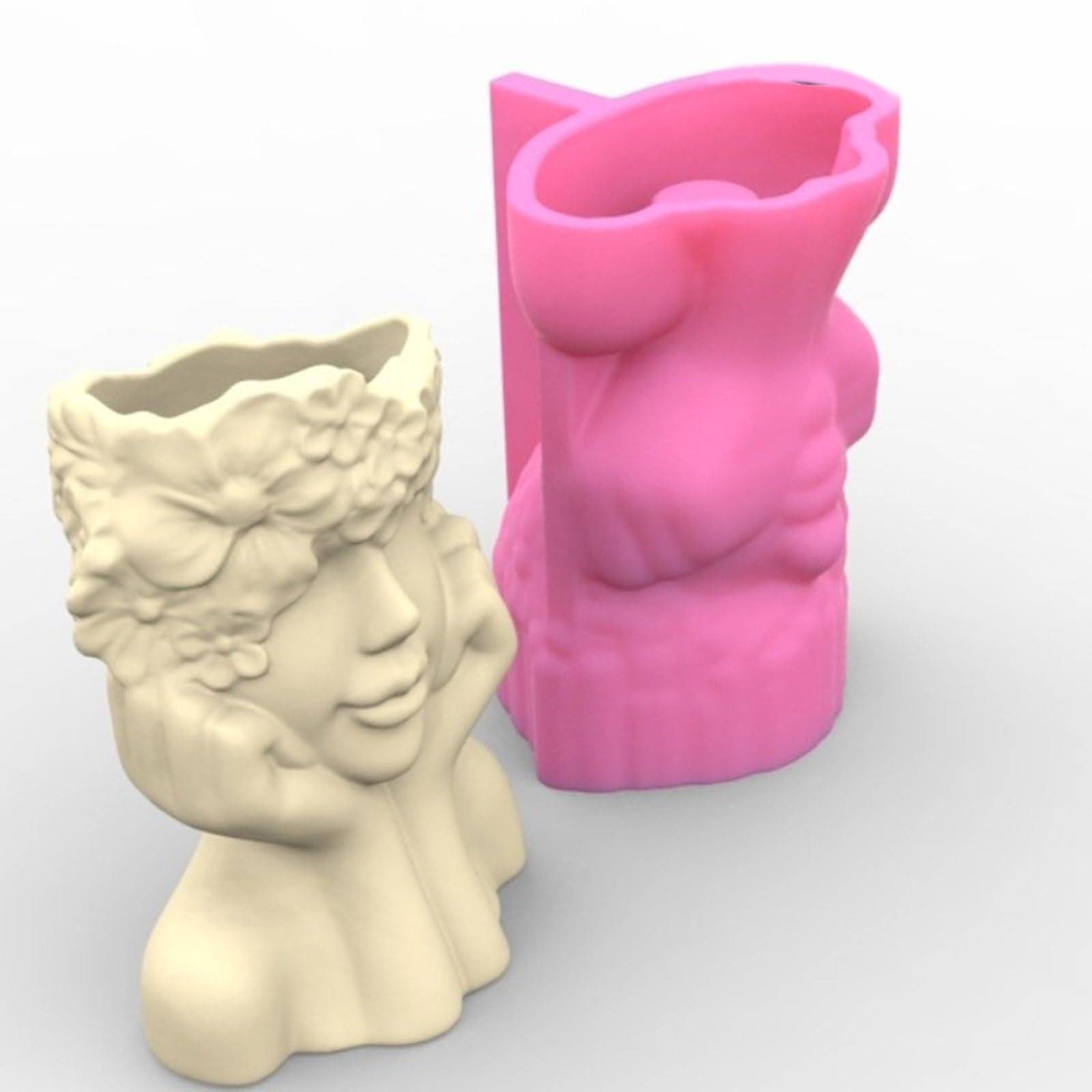 Forma de figura artística, florero, forma artística de la figura humana, maceta de silicona, maceta para la fabricación hecha a mano de los amantes de las formas de macetas