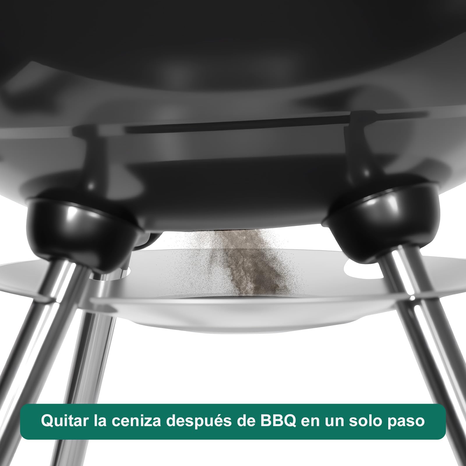 HYCHIKA Barbacoa de Carbón Redonda, Ø47cm 18pulgada Parrilla Compacta con Tapa y Ruedas para Jardín, Balcón y Camping