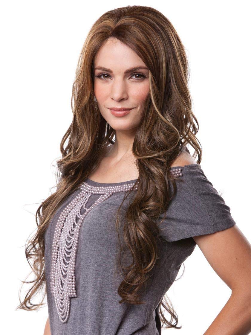 Sepia Lacefront Synthetic Wig ColorTT4.613 613 Blonde Wig With Dark Roots Human Hair 13x4 Lace Front  main image 4