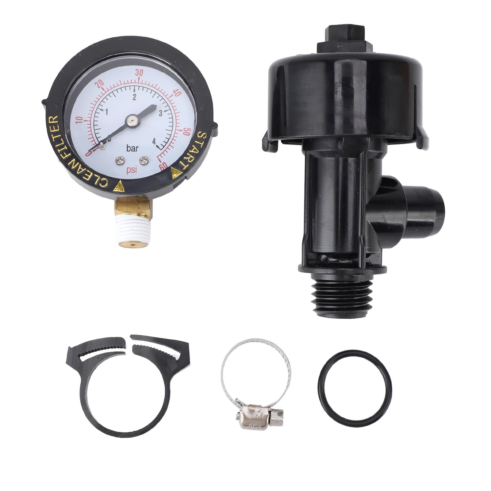 Kit Valvola Sfogo Aria Per Filtri Piscina - Sostituisce 98209800 - Con Manometro, Tappo E O-Ring Per Predator, Warrior, EasyClean