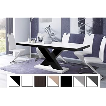 Design Esstisch Tisch He 888 Weiss Matt Schwarz Hochglanz Kombination Ausziehbar 160 Bis 210 Cm Amazon De Kuche Haushalt