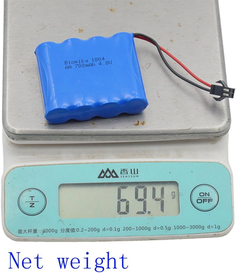 Blomiky 2pcs 4.8V 700mAH Battery Suitable for C182 C185 C181 1/18 1:18 RC Truck Rock Crawler Vehicle or RC Car / C181 Battery 2 Pack