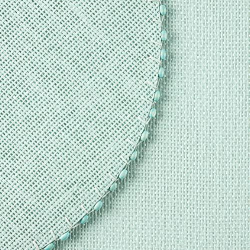 Martha Stewart Woven Water Resistant Lindos Placemat Set 6-Pack, 15" Round, Aqua by Martha Stewart - Used condition - Image 7