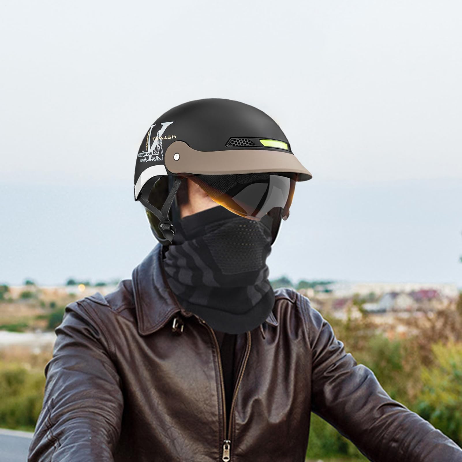 Kask motocyklowy połowa twarzy Osłona przeciwsłoneczna Quick Release Protective