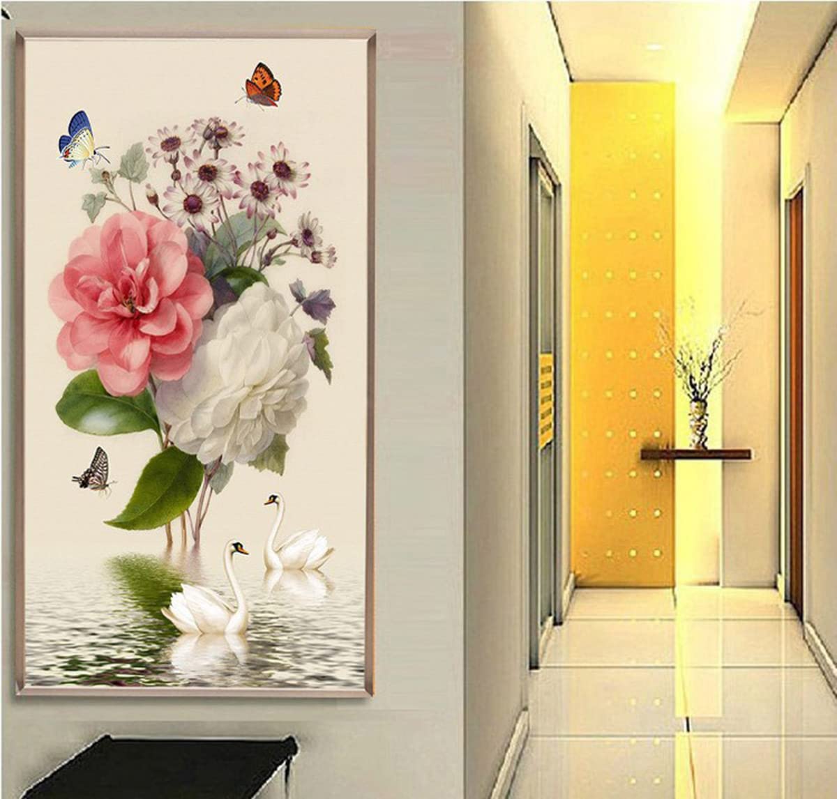 5D Diamond Painting Kit Completo, Farfalla colorata Pittura Diamante Square Quadri con Perline Painting Diamond Art, Diamanti Painting kit Pittura per Decorazione Pareti Domestiche 60x90cm W-5638