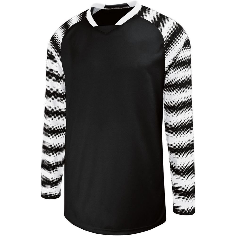 Averill's Sharper Uniform Unisex Youth/Adult Goalkeeper Jersey, Black/White, Youth Medium