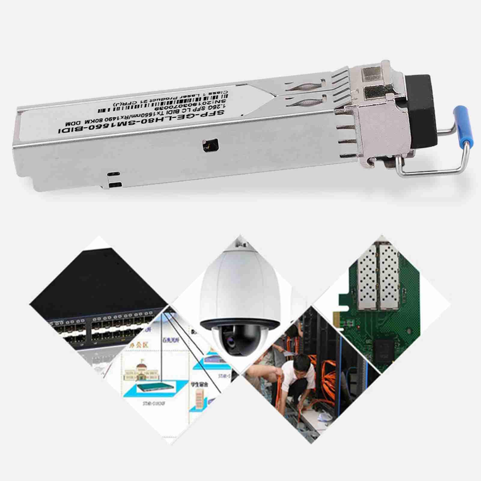SFP – – LH80 – SM1550 – Module émetteur-récepteur optique monomode à fibre unique BIDI 80 km, 1,25 Gbit/s, connecteur LC, compatible avec, et, pour centre