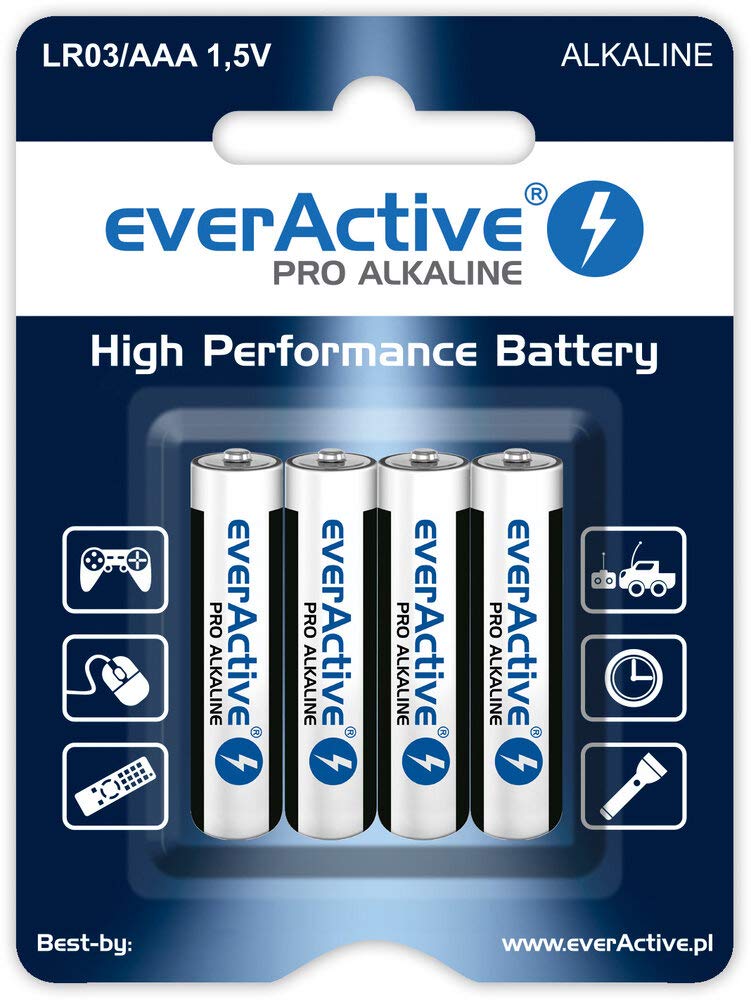 everActive Baterie AAA, 48 sztuk, baterie alkaliczne, Micro LR03 R03 1,5 V, najwyższa wydajność, 10 lat trwałości, 48 sztuk – zapakowane w blister