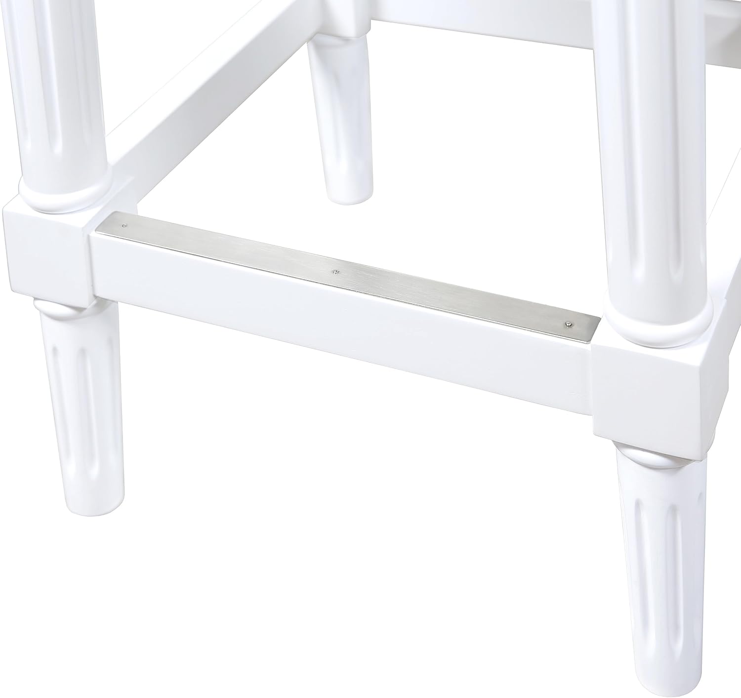 New Ridge Home Goods Manchester 31" H Square Bar Stool, Farmhouse White