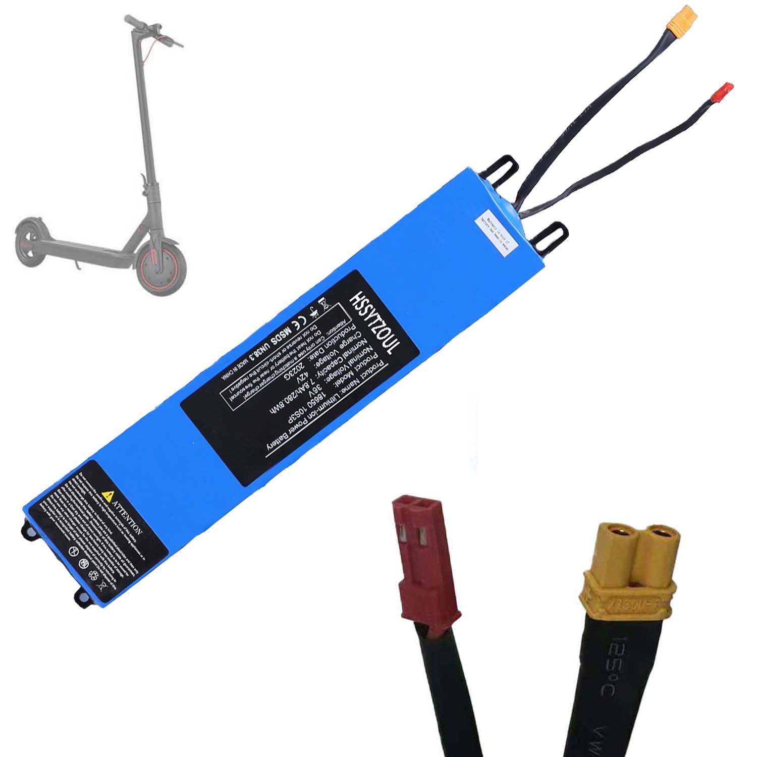 HSSYTZOUL Batería De Scooter Eléctrico De 36 V Paquetes De Baterías De Iones De Litio De 6AH / 7.8AH Placa De Protección Incorporada Adecuada para La Batería De Litio del Scooter M365