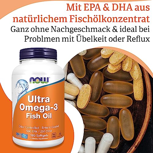 Now Foods, Ultra Omega-3, 500 EPA / 250 DHA, 180 Weichkapseln, Laborgeprüft, Fischöl, Glutenfrei, Ohne Gentechnik – Bild 4