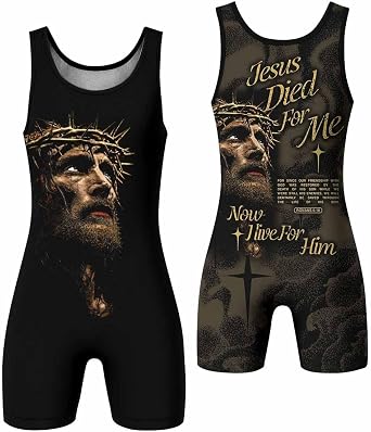 Christian Wrestling Singlet for Men Faith-Inspired Compression Singlet for Wrestling, Grappling & Competition