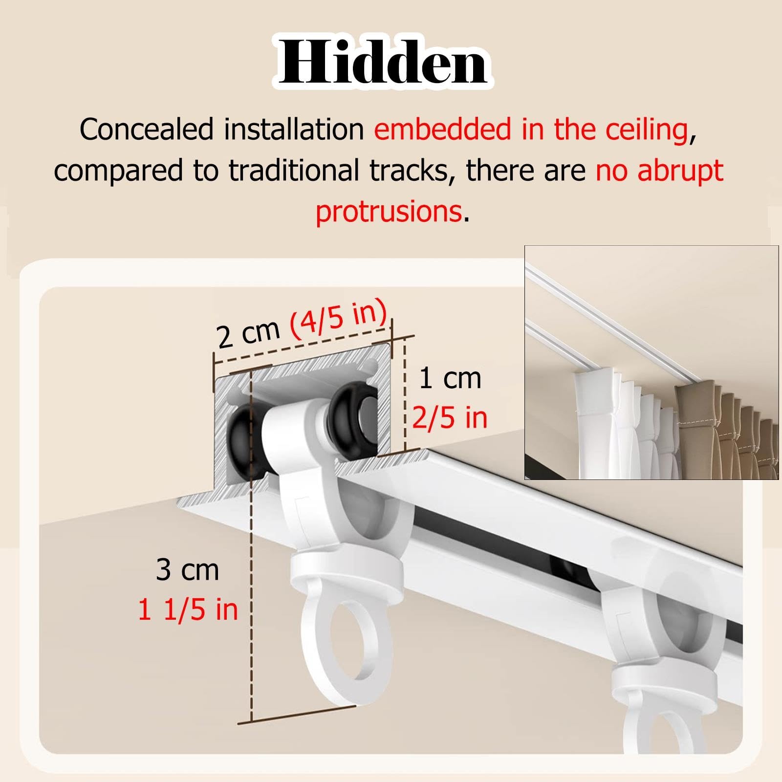 Piste de Plafond Pliable pour Studio/Maison, Plafond