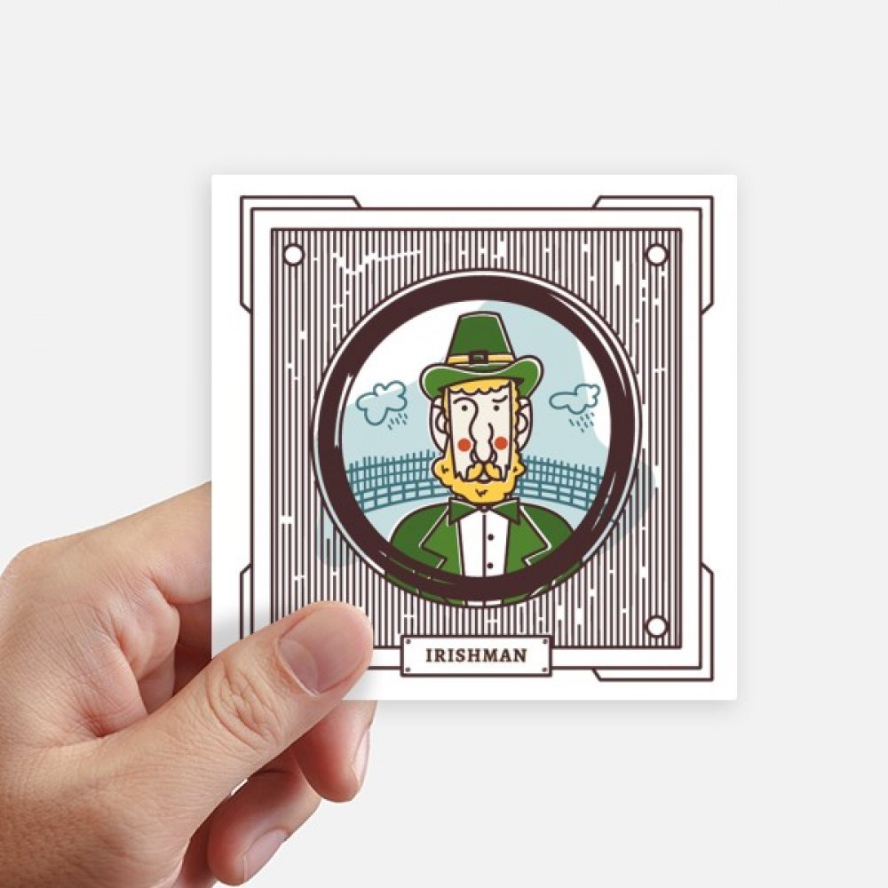 Autocollant carré vert 10cm avec illustration parachimie pour ordinateur et valise - Lot de 8