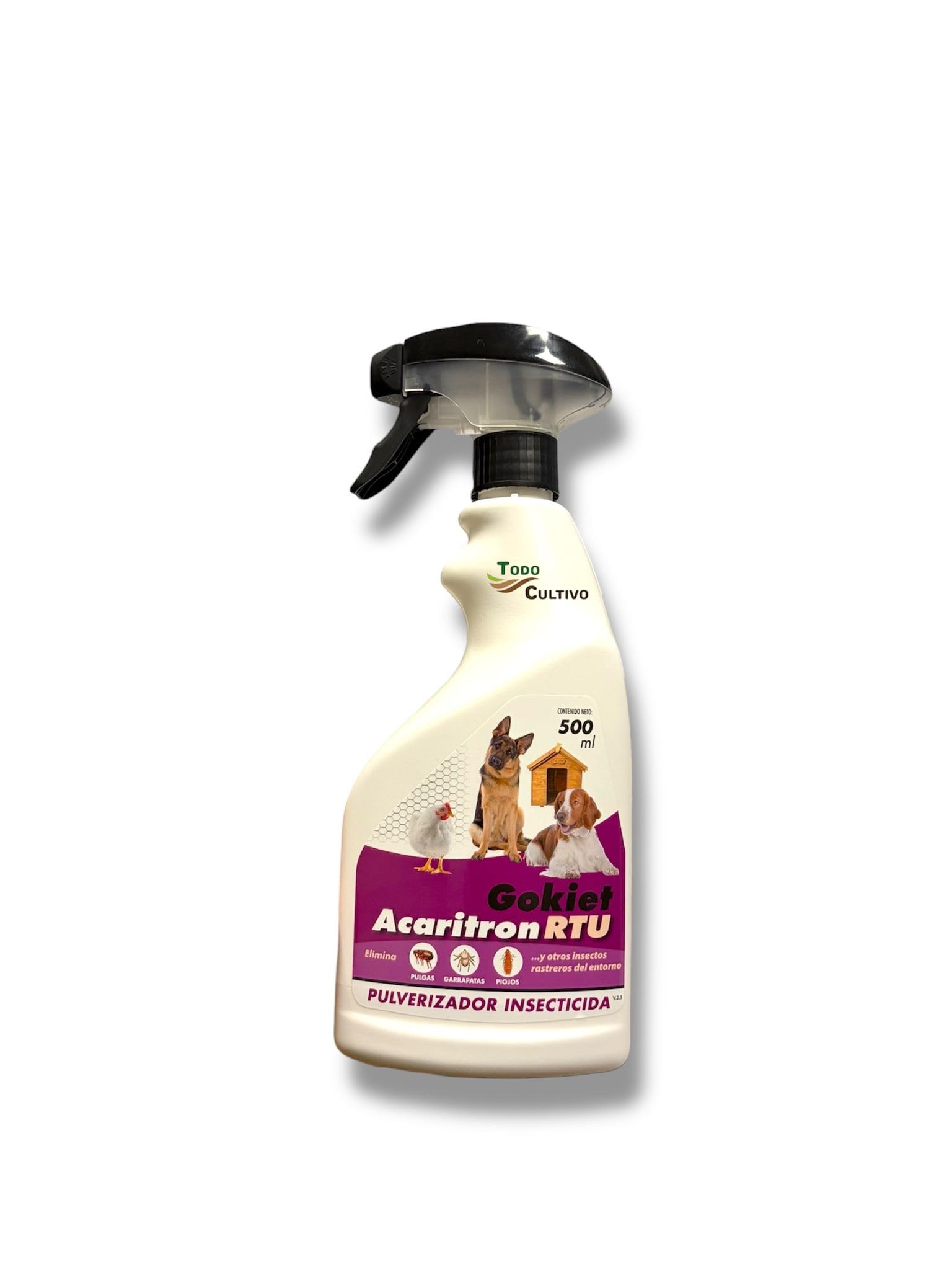 Insecticida en Spray para Animales y Mascotas contra pulgas, garrapatas y piojos. 500 ml. Acaritron rtu.