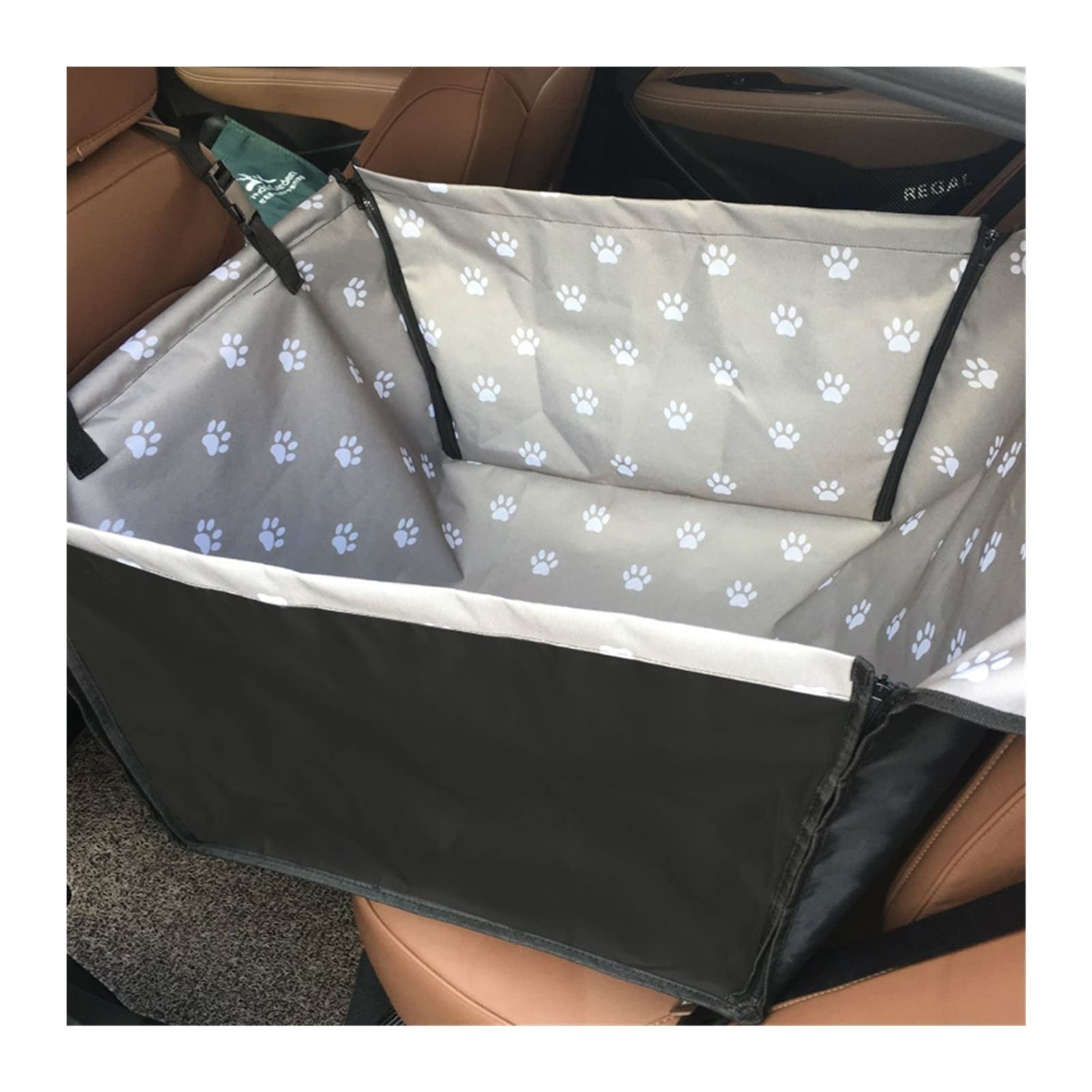 Pokrowiec na siedzenie Pet Carrier Dog Fotelik samochodowy Zawieszenie Materac Przewożący psa Transport Mata Ochronna na Tylny Fotel(Gray footprint)