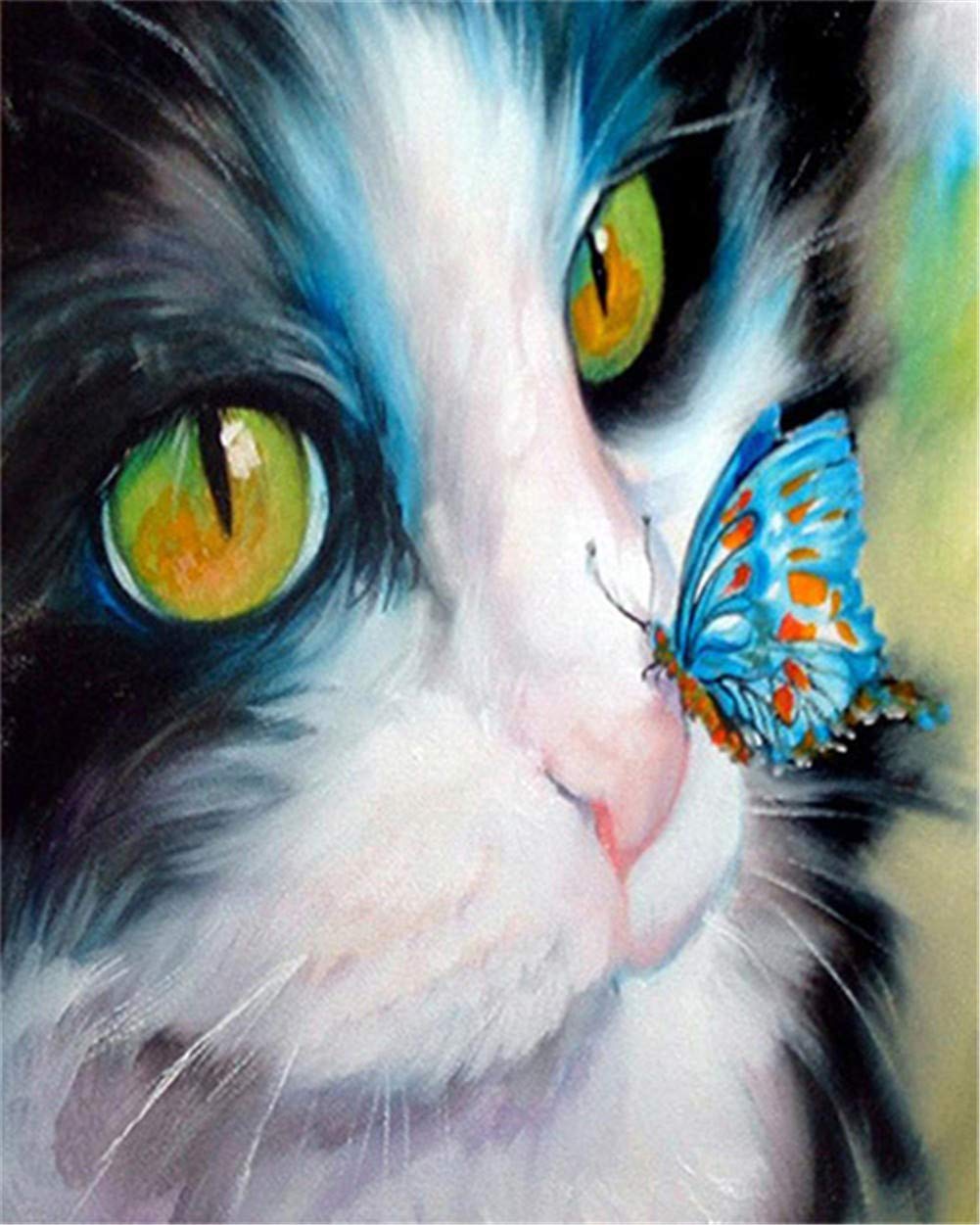 Peinture diamant salon et chambre avec motif chat et papillon pour décorer vos murs