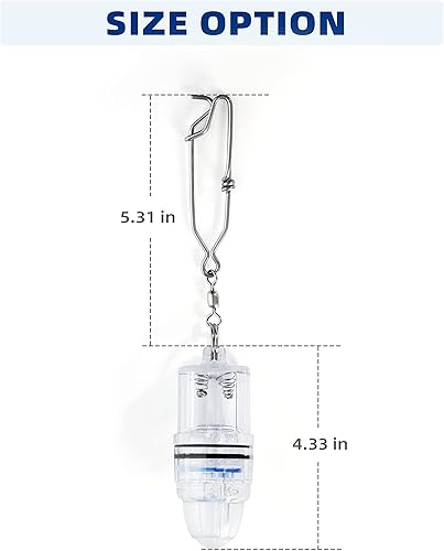 Miniatura 4 de BLUEWING 3 luces de pesca LED de caída profunda de 2100 pies bajo el agua, lámpara de atracción de peces para pez espada, azulejos, halibut, atún,