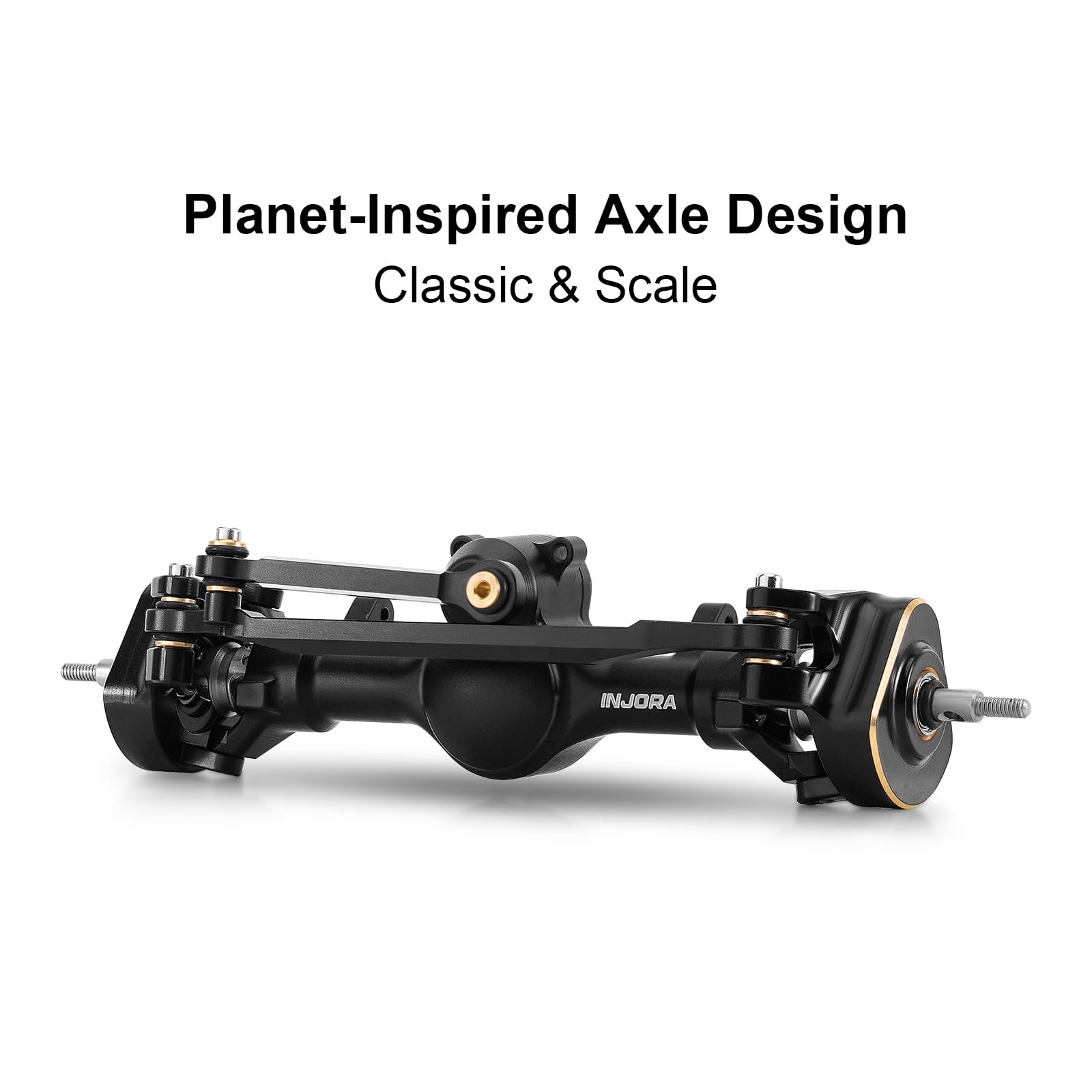 INJORA Assali Planet +4mm con Alberi a Doppia Giunzione e Fusi Direttori in Ottone per Axial SCX24 1/24