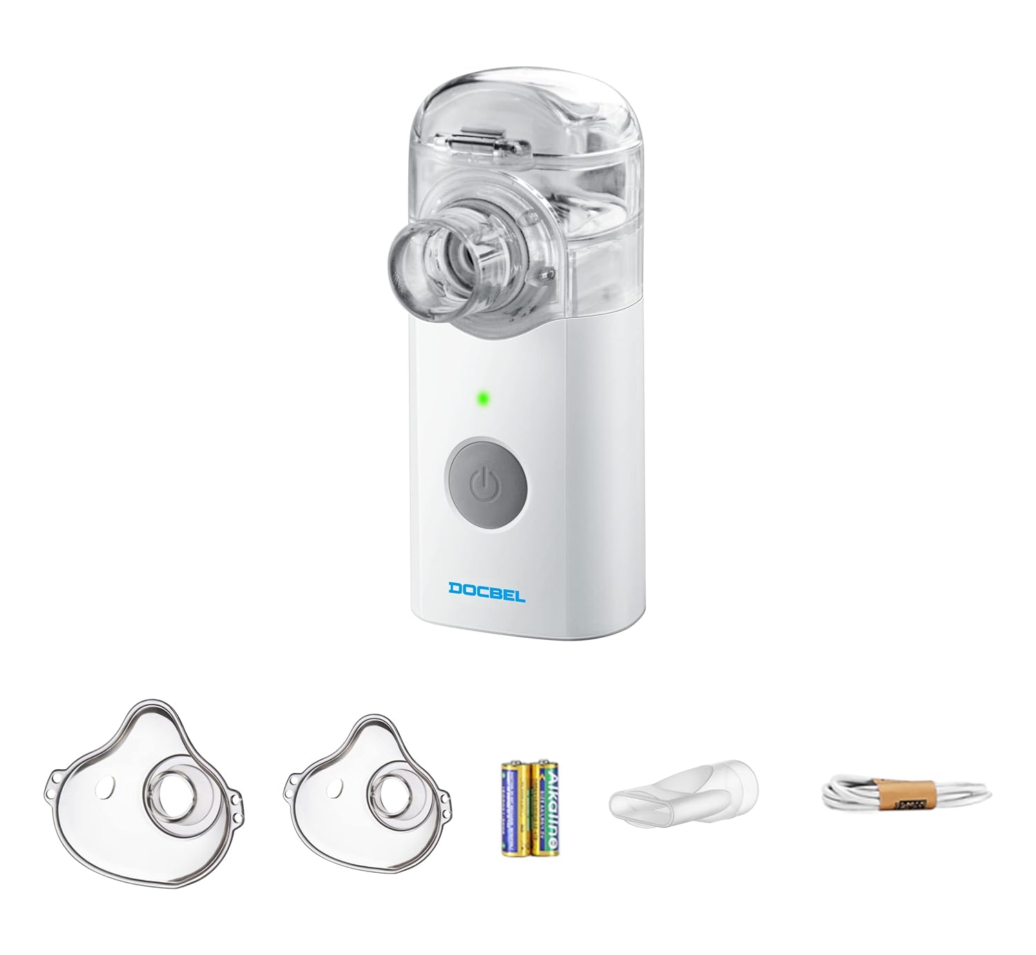 DOCBEL NB 300 Portable Mesh Nebulizer, Ideal for Adults & Kids, Single Button Use Mouthpiece/Mask, USB Charging Cable (1 Year Warranty) DOCBEL NB 300 Portable Mesh Nebulizer, Ideal for Adults & Kids, Single Button Use Mouthpiece/Mask, USB Charging Cable (1 Year Warranty)