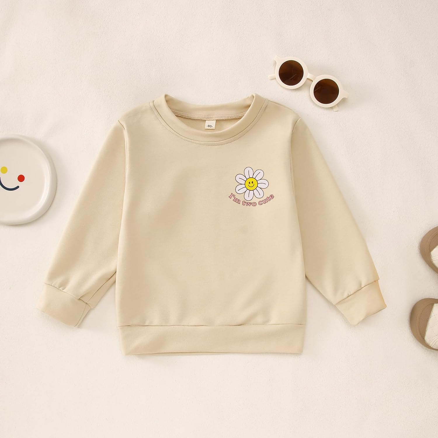 CM C&M WODRO Toddler Girl 2nd Birthday Sweatshirt I’M Two Cute Birthday Pullover Shirt Baby Crewneck Long Sleeve Fall Outfit