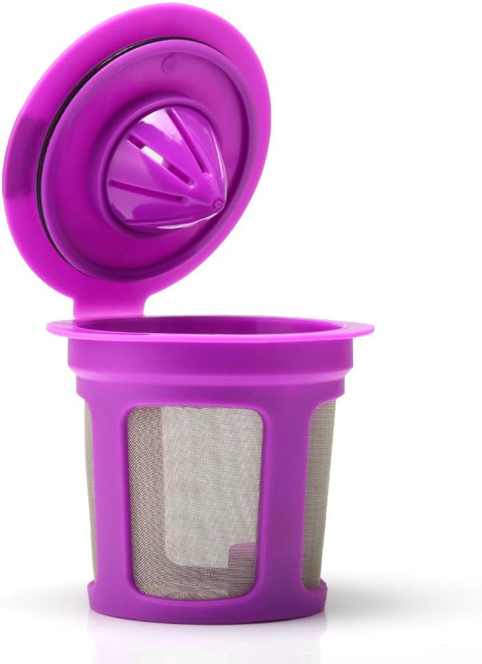 Reusable Coffee Filter Capsules for Keur*g Refillable K Cupsules 2.0 1.0 Small Coffee Pod Single Reuable Coffee Capsules (purple)