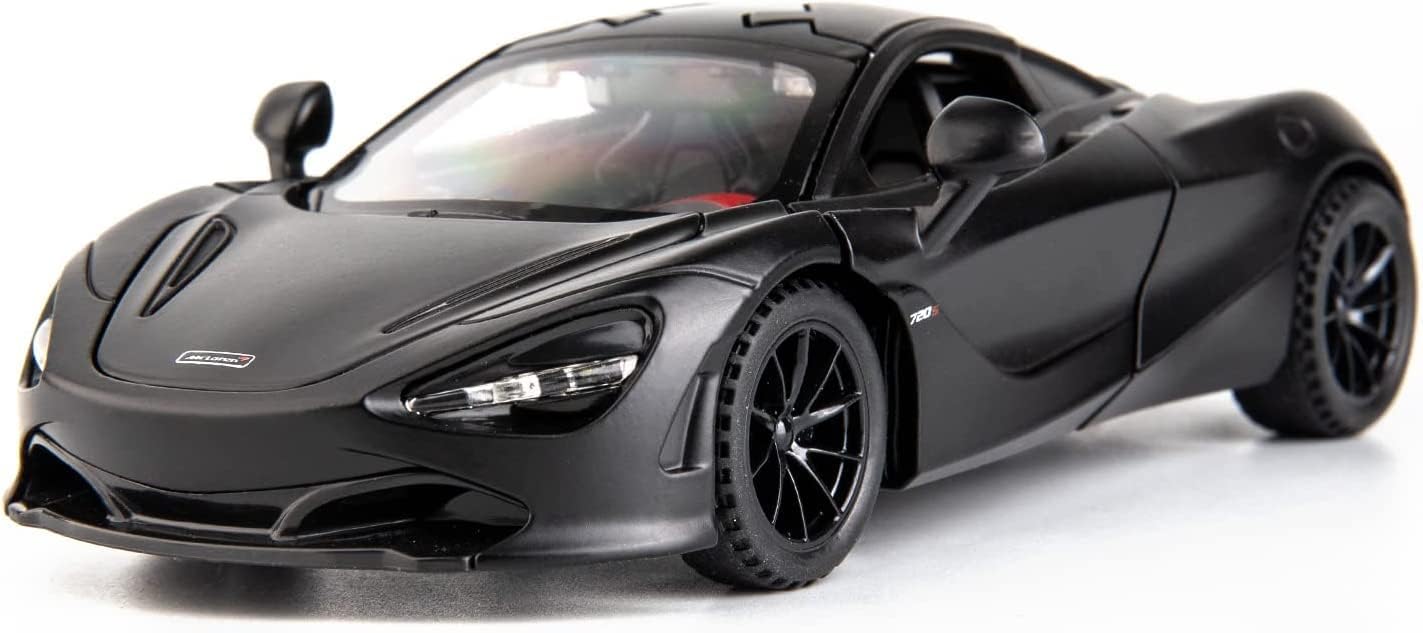 Brand Conquer 1:32 Diecast Car Model MCLAREN 720s Alloy Toy Car Pull Back with Light and Sound Toy Vehicle for Girls Boys Adults Gift (MCLAREN Black)